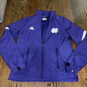 Adidas Holy Cross purple windbreaker sz small